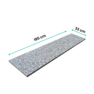 Parapet Stopnica granitowa szara polerowana Bianco Sardo G602 180x33x2 cm.webp