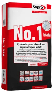 Sopro No.1 996 – vit högelastisk kakelfix S1, 22,5 kg