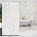 Albira White Carving 120x60 cm – vit porslinsklinker 9 mm