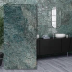 Lux Kionia Smeraldo polerad klinker 120x60, grön marmorlook