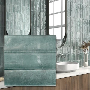 Origin Feel Turquoise 7x28 – turkost väggkakel, blank yta