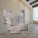 Travertinplatta Ash Antique 12 mm – Roman Opus (1 set = 0,742 m²)