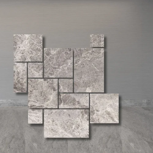 Płytka marmurowa 12 mm Atlantic Grey satynowa matowa modularna komplet.webp