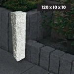 Granitpalisad G603 120x10x10 cm – ljusgrå med kluven yta