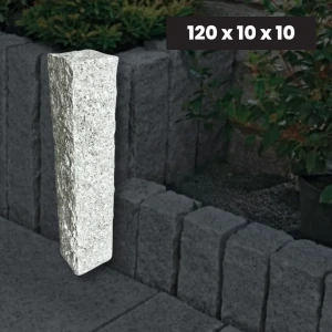 Granitpalisad G603 120x10x10 cm – ljusgrå med kluven yta