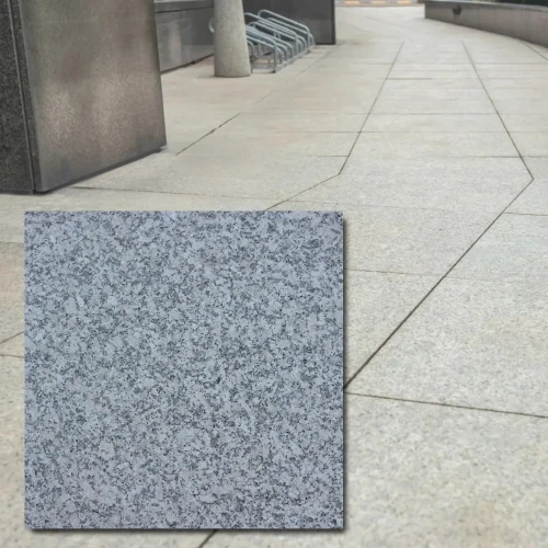 Płyta drogowa granitowa szara płomieniowana Bianco Sardo G602 60x60x10 cm