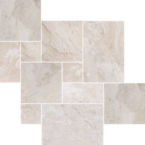 Płytki marmurowe Coffee White| Queen Beige Antykowana Bębnowana komplet = 0,742m2 | Komplet Rzymski