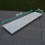 Granittrappsteg Bianco Sardo G602 – flammad grå 150x33x2 cm