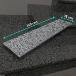Trappsteg i granit Dark Grey New G654, flammad 150x33x2 cm