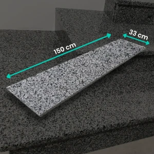 Trappsteg i granit Dark Grey New G654, flammad 150x33x2 cm