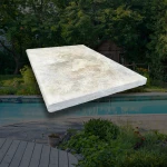 Travertin poolkant 3 cm Silver Greige Ash 40,6x61 Bullnose