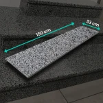 Granittrappsteg Dark Grey New G654 150x33x3 cm, flammad yta
