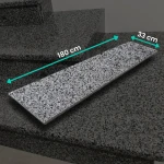 Trappsteg i granit Dark Grey New G654, flammad 180x33x2 cm