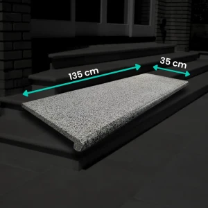 Granittrappnos G654 New Dark Grey Bullnose 135x35x2 cm (Förhandsförsäljning)