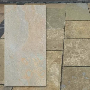 Tandur Yellow kalkstensplatta 40x60x3 cm, tumlad/slipad (t/h)