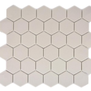 Beige hexagonmosaik i gres, matt 325 x 281 x 5 mm