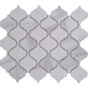Vit keramisk mosaik Calacatta Grey — arabeska, matt 29,3×24,5×0,6 cm
