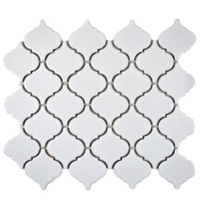 Keramikmosaik Arabesk Vit, polerad 293×245×6 mm
