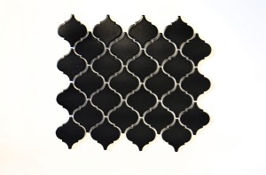 Keramisk mosaik Arabesque svart matt 29,3×24,5×0,6 cm