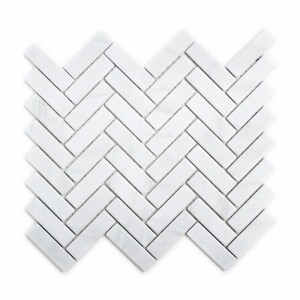 Vit keramisk mosaik, rektangulär matt 318×271×6,5 mm – 1 ark
