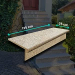 Granittrappset G682 Yellow Pink – Trappsteg 135×35×2 cm + Sättsteg 135×15×2 cm