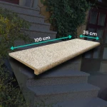 Granitsteg G682 100x35x2 cm – Bullnose, flammad yta