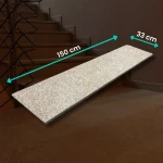 Trappsteg i granit G682, beige med flammad yta 150x33x2 cm