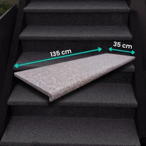 Granitsteg G664 135x35x2 cm – bullnose (Royal Brown)