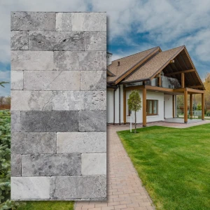 Travertin dekorplatta Ash 10x30,5 cm (Argent Silver)