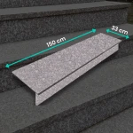 Granitset G664 – flammat trappsteg och sättsteg 150×33×2 / 150×15×2 cm