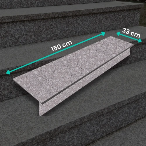 Zestaw Stopnica - Stopień + Podstopień Granitowy G664 150x33x2 / 150x15x2 Płomieniowany