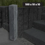 Trädgårdspalisad Basalt G690 Bazalt Black 100x10x10 cm