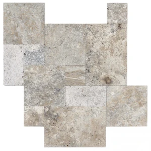Trawertyn Silver Latte Bębnowany French Pattern 3cm 1kpl= 0,742m2 | Komplet Rzymski