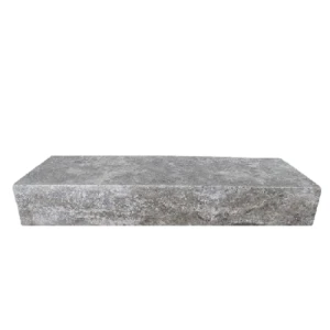 Trawertyn Blok Schodowy Silver Latte Bębnowany Szlif 120x30x15 cm
