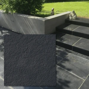 Kadappa Black Kalksten Halvslipad Trumlad 20x20x1,5 cm