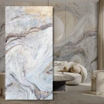 WPC-kolfiberskiva Blue Art, matt 280×112×0,8 cm