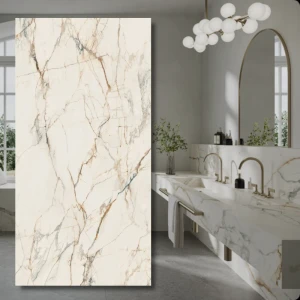 TRI‑D Passion White Soft – sintrad kvarts 280x120x0,6 cm