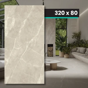 TRI-D Ritual Taupe Soft – kvarts-sinterad skiva 320x80x1,2 cm