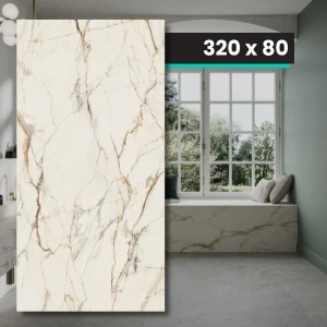 TRI-D Passion White Soft sintrad kvarts 320x80x1,2 cm