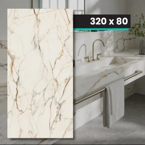 TRI‑D Passion White Soft – sintrad kvarts 320x80x2 cm