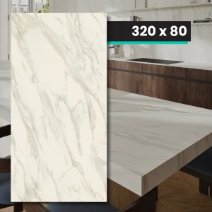 TRI-D Horizon Gold Soft sintrad kvartsplatta 320x80x1,2 cm