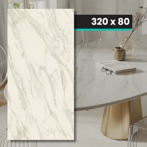 TRI‑D Horizon Gold Soft – sintrad kvarts 320x80x2 cm