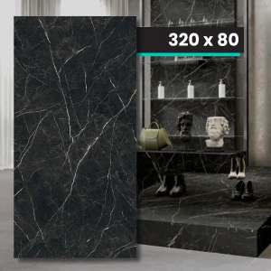 TRI-D Desire Black Soft — sintrad kvarts 320x80x1,2 cm