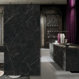 Sinterad kvartsplatta TRI-D Desire Black Soft 280x120x0,6 cm