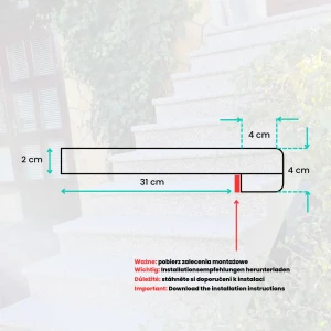 Zestaw Stopnica - Stopień Płomieniowany + Podstopień Granitowy G603 Bullnose 100x35x2 / 100x15x2