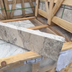 Trawertyn Kamień brzegowy Silver Latte Bębnowany Szlif 100x20x6 | Obrzeże do basenu 2