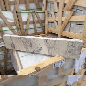 Trawertyn Kamień brzegowy Silver Latte Bębnowany Szlif 100x20x6 | Obrzeże do basenu 3