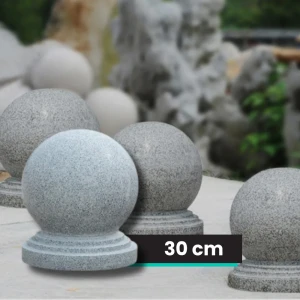 Trädgårdsboll i polerad granit G603 Ø30 cm, ljusgrå