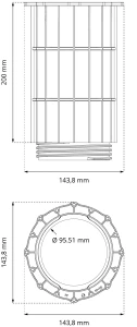 Tuleja Dystansowa Wspornika Max 200 mm wymiary