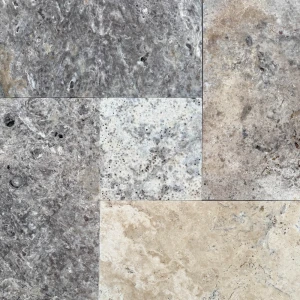 Trawertyn Silver Latte Bębnowany French Pattern 3cm 1kpl= 0,742m2 | Komplet Rzymski 7